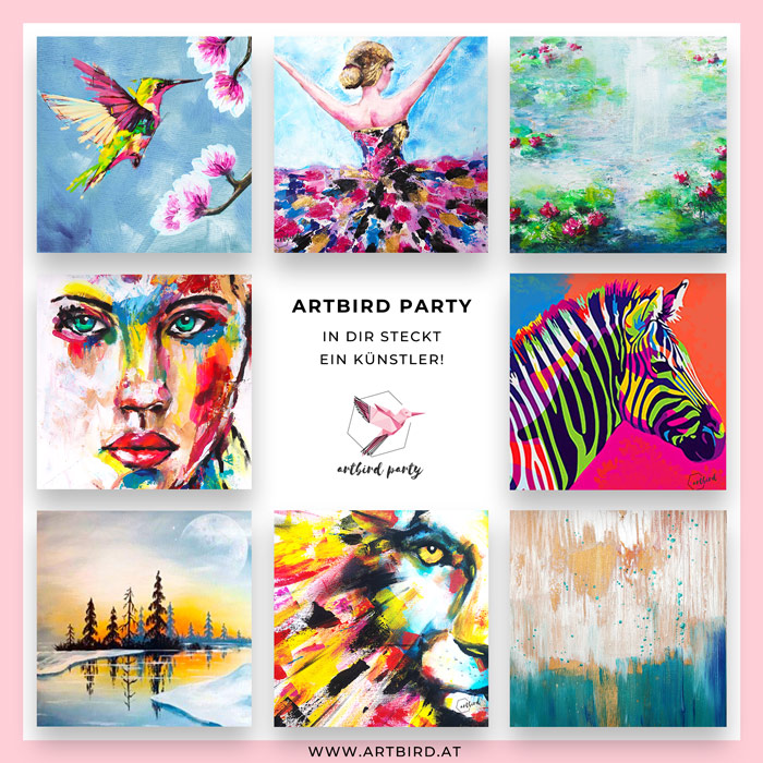 Artbird Party Flyer 2021 Atelier Up Uschi Polly