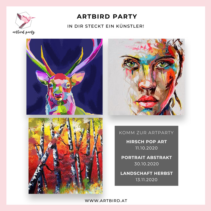 Artbird Party von Uschi Polly und Desiree Hackl im Atelier UP in Mödling